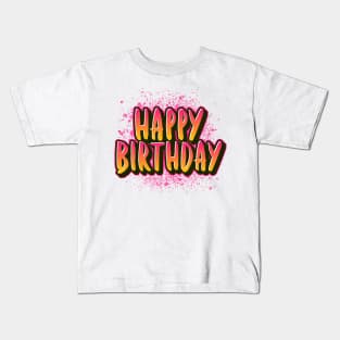 Happy Birthday Pink Kids T-Shirt